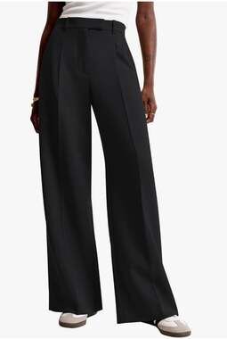 NiMin Women’s Black Pleated Wide Leg Pants High Waist Trousers Size X Small